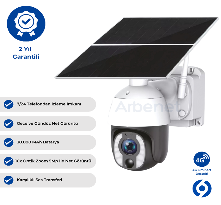 5Mp 10x OPTİK ZOOM TEFONDAN İZLEME AOV 4G SOLAR KAMERA